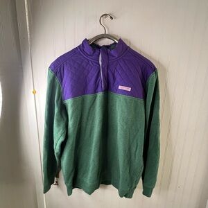 Purple and Green Quilted Pullover